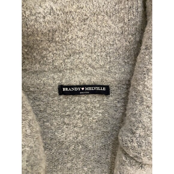 Brandy Melville Kennedy Drape Sweater Marled Gray One Size - Picture 6 of 11